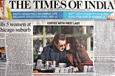 Sarkozy und Bruni auf der Titelseite der Times of India