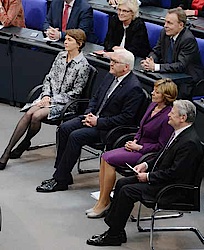 Amtsübergabe von Gauck mit Partnerin Schadt auf Steinmeier mit Partnerin Büdenbender