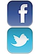 Logos von Facebook und Twitter